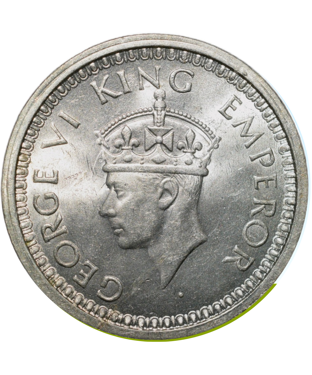 King George VI One Rupee 50% Silver Coin (1942-1945) (Demonetized & Collectible Category) (Non-returnable)