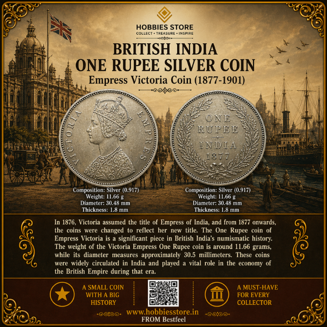 1885 EMPRESS VICTORIA COLLECTOR'S SET 1 RUPEE SILVER COIN