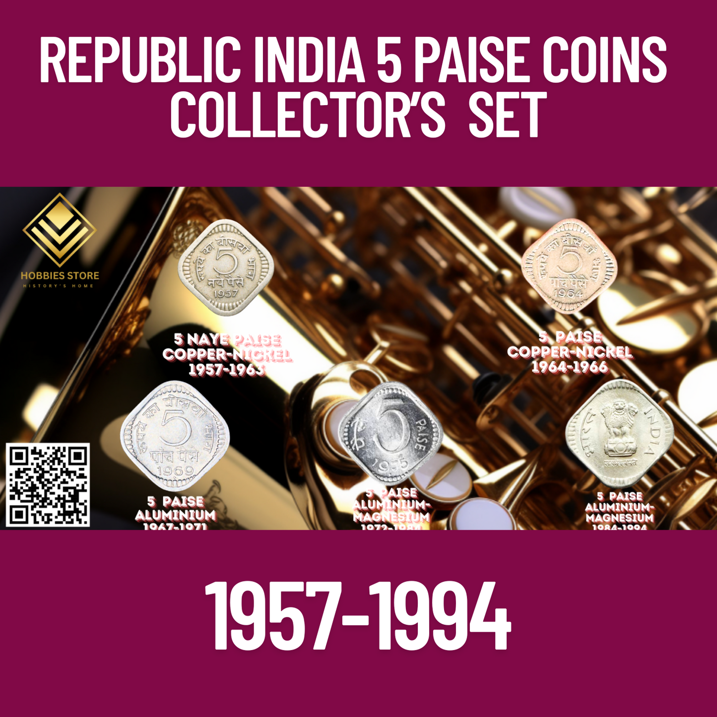 Republic India 5 Paise Coins Collector's Set (Non-returnable)