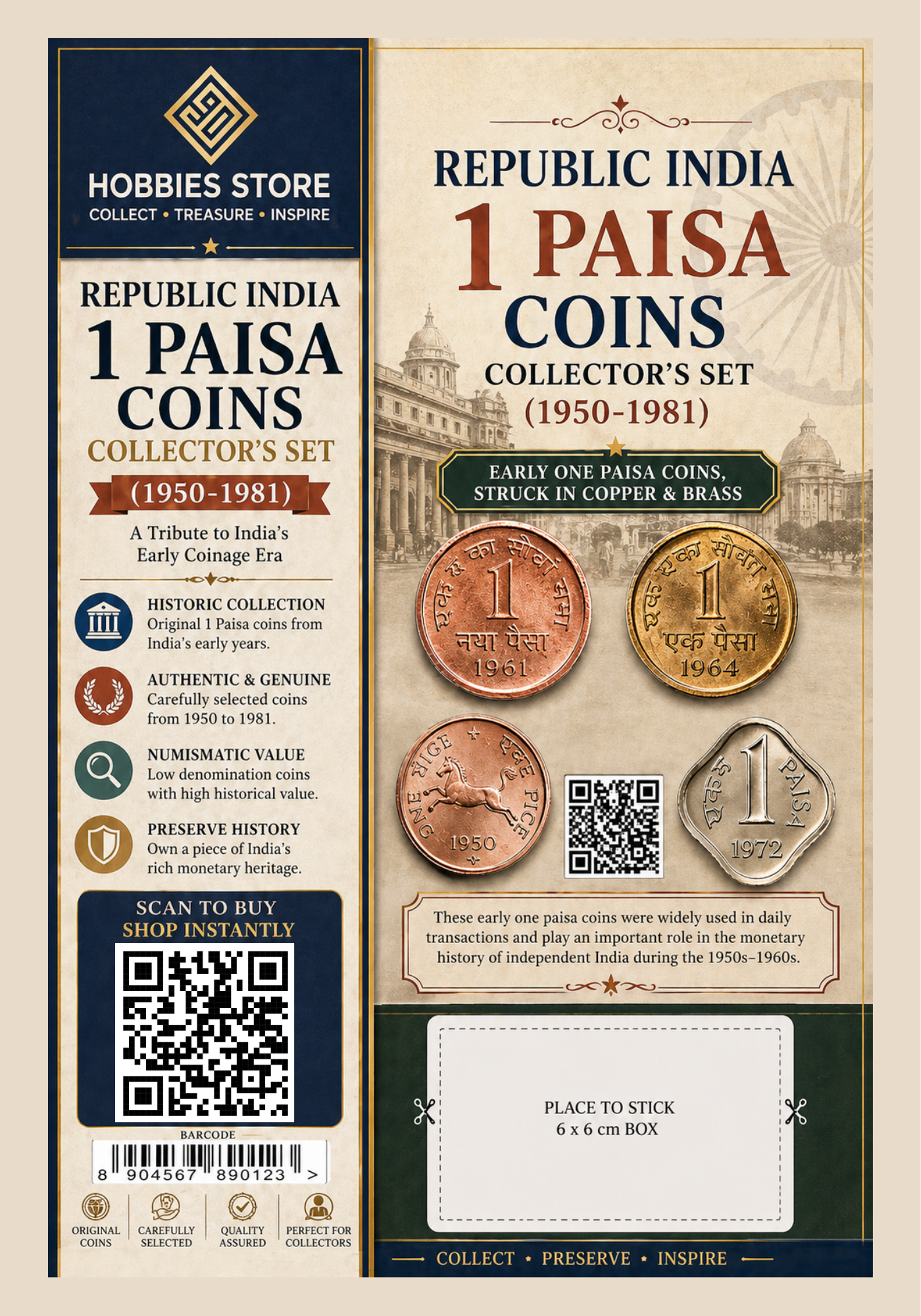 REPUBLIC INDIA 1 PAISA COINS COLLECTOR'S SET
