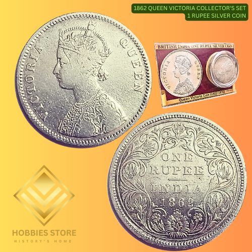 1862 QUEEN VICTORIA COLLECTOR'S SET 1 RUPEE SILVER COIN (Non-returnable)