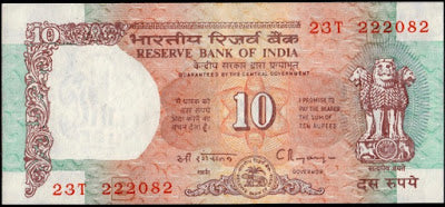 Republic India  Rs. 10  notes (1949-2017) - (Demonetized & Collectible Category) (Non-returnable)