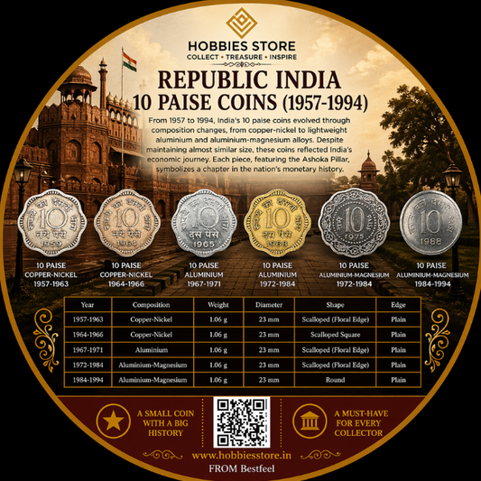 Republic India 10 Paise Coins Collector's Set (1957-1998)
