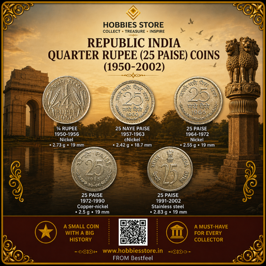 Republic India Twenty Five Paise Coins (1950-2011)