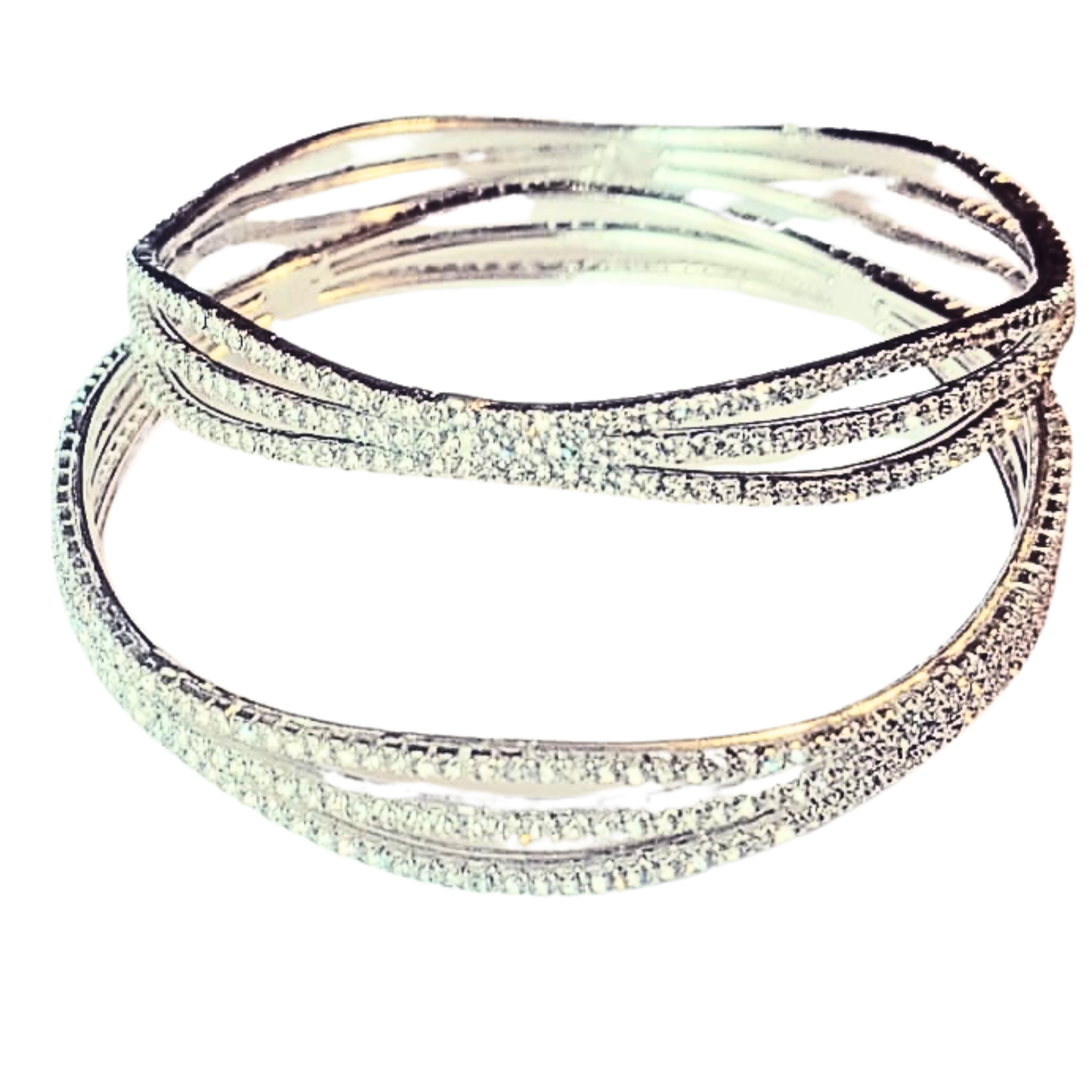 Elegant Crystal Studded Multi-Layer Bracelet for Women | Set of 2