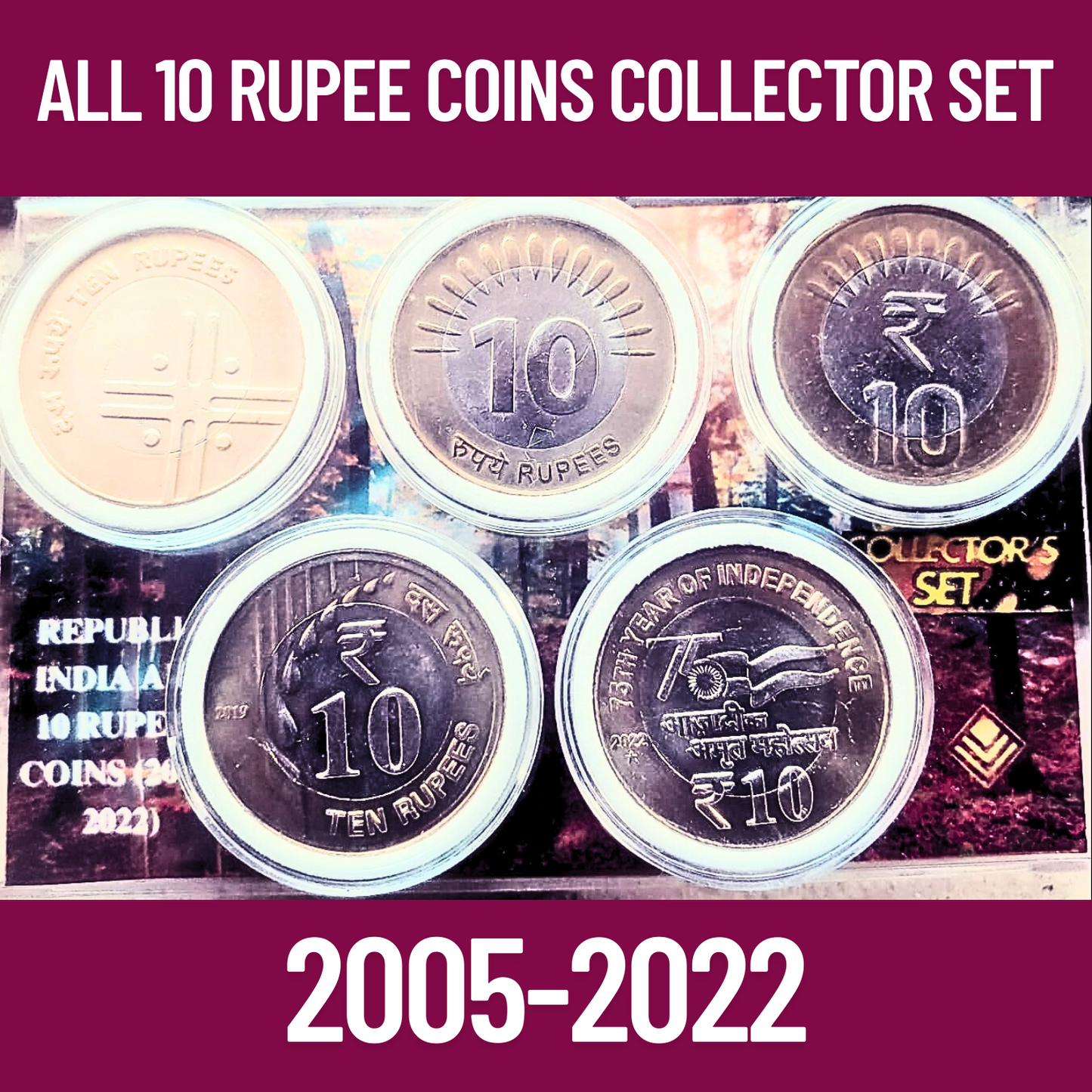 All 10 Rupees Coins Collector Set