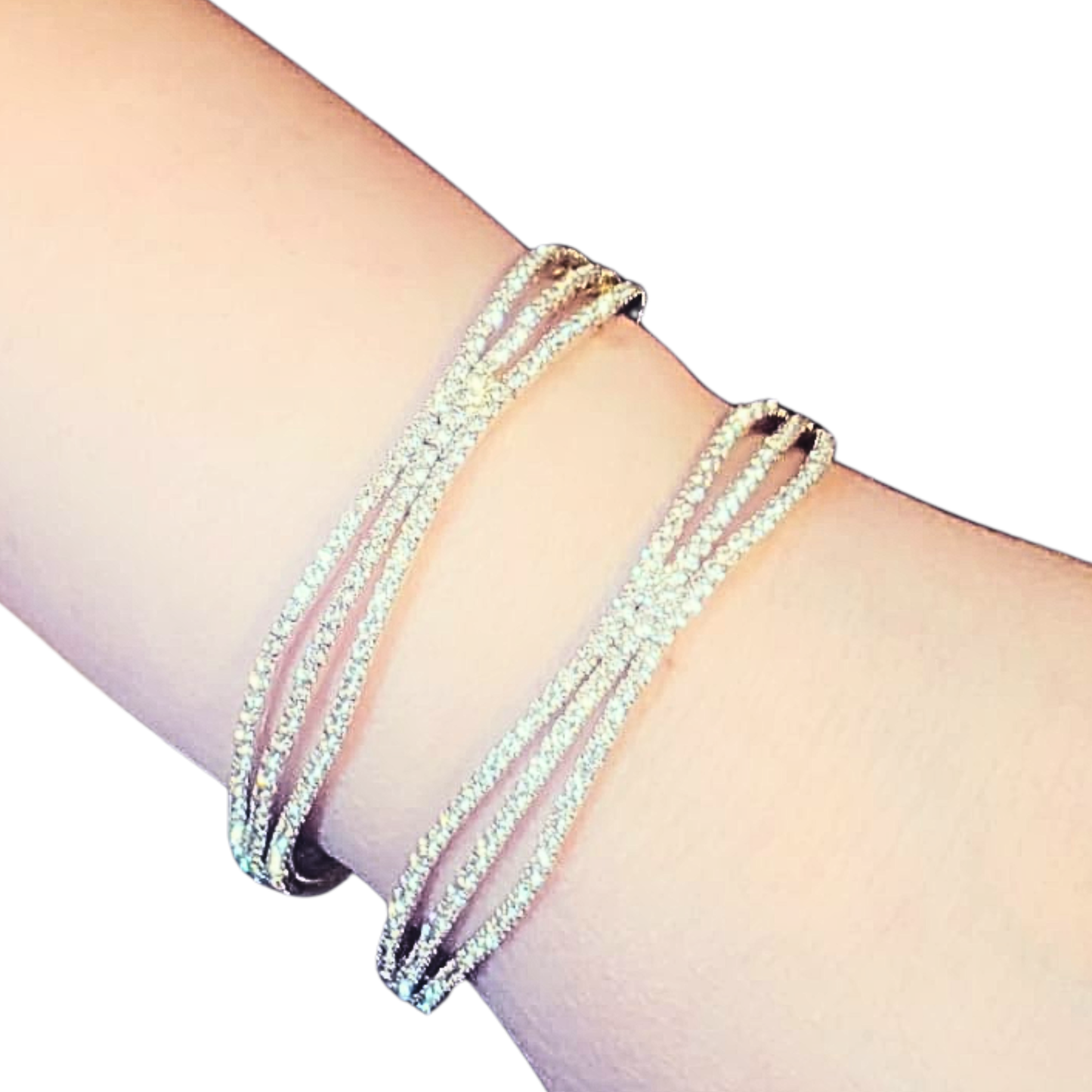 Elegant Crystal Studded Multi-Layer Bracelet for Women | Set of 2