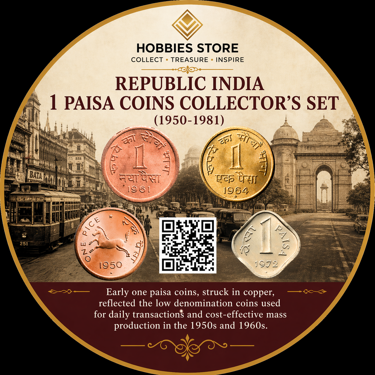 REPUBLIC INDIA 1 PAISA COINS COLLECTOR'S SET