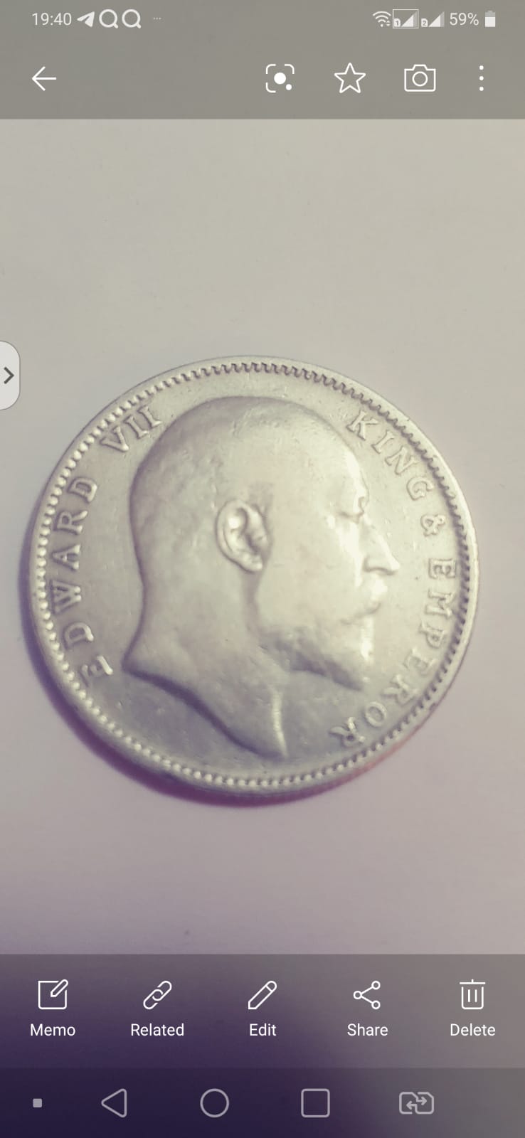 1907 KING EDWARD VII  1 RUPEE SILVER COIN COLLECTOR'S SET (Non-returnable)