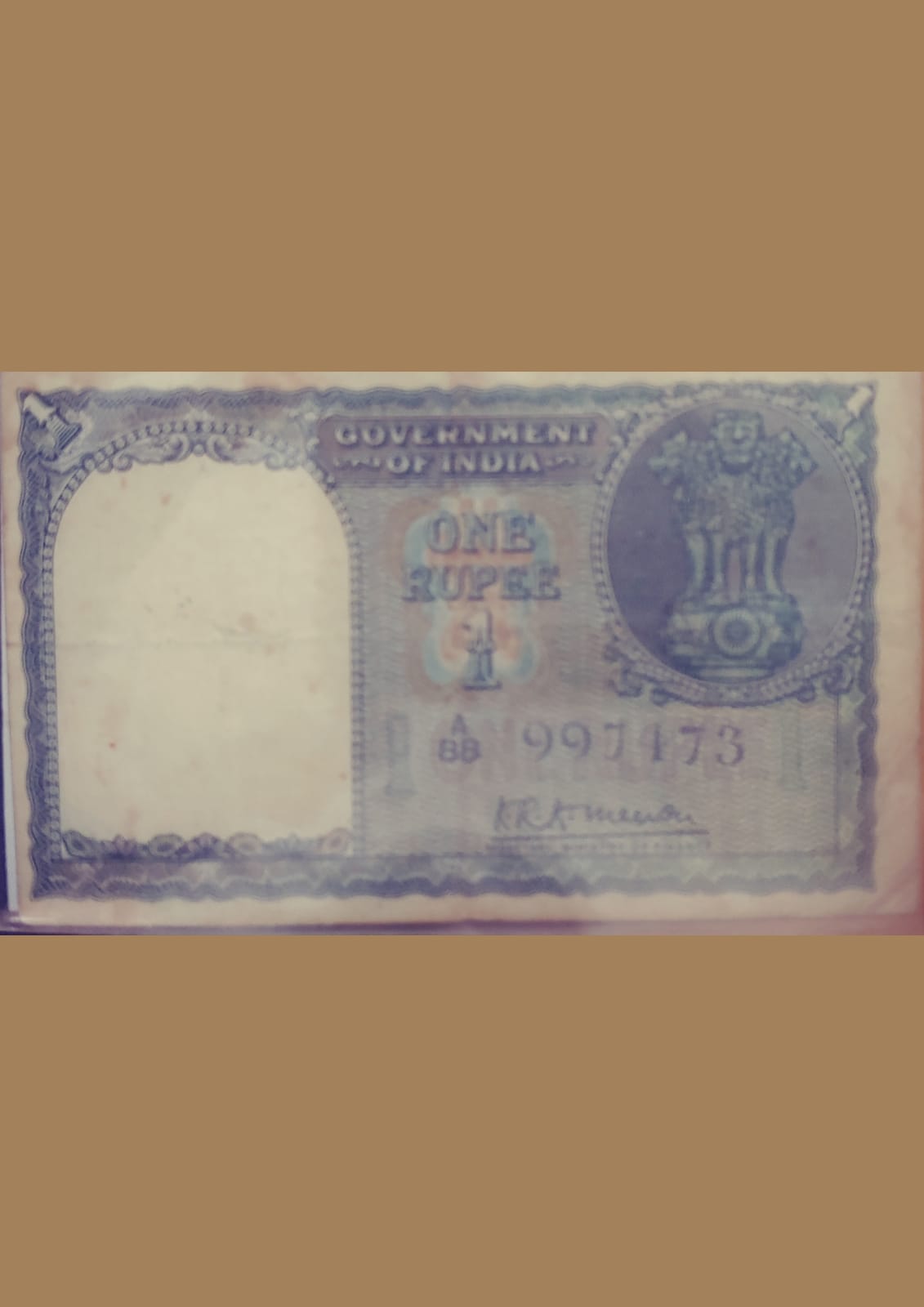 Republic India First One Rupee Note (1949), (VERY RARE) (Non-returnable)