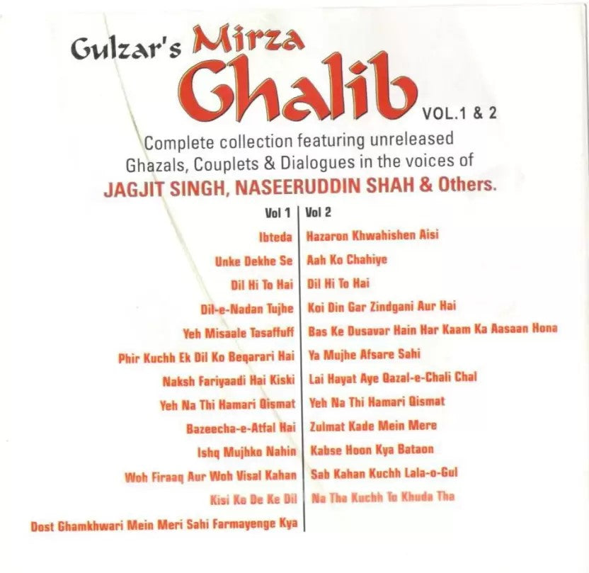 Jagjit Singh Audio CD - Album " Mirza Ghalib (1989) (Two CDs Set)
