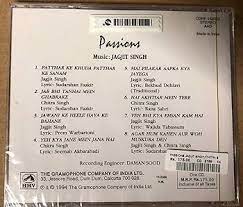 Jagjit Singh & Chitra Singh Audio CD - Album " PASSIONS (1987)