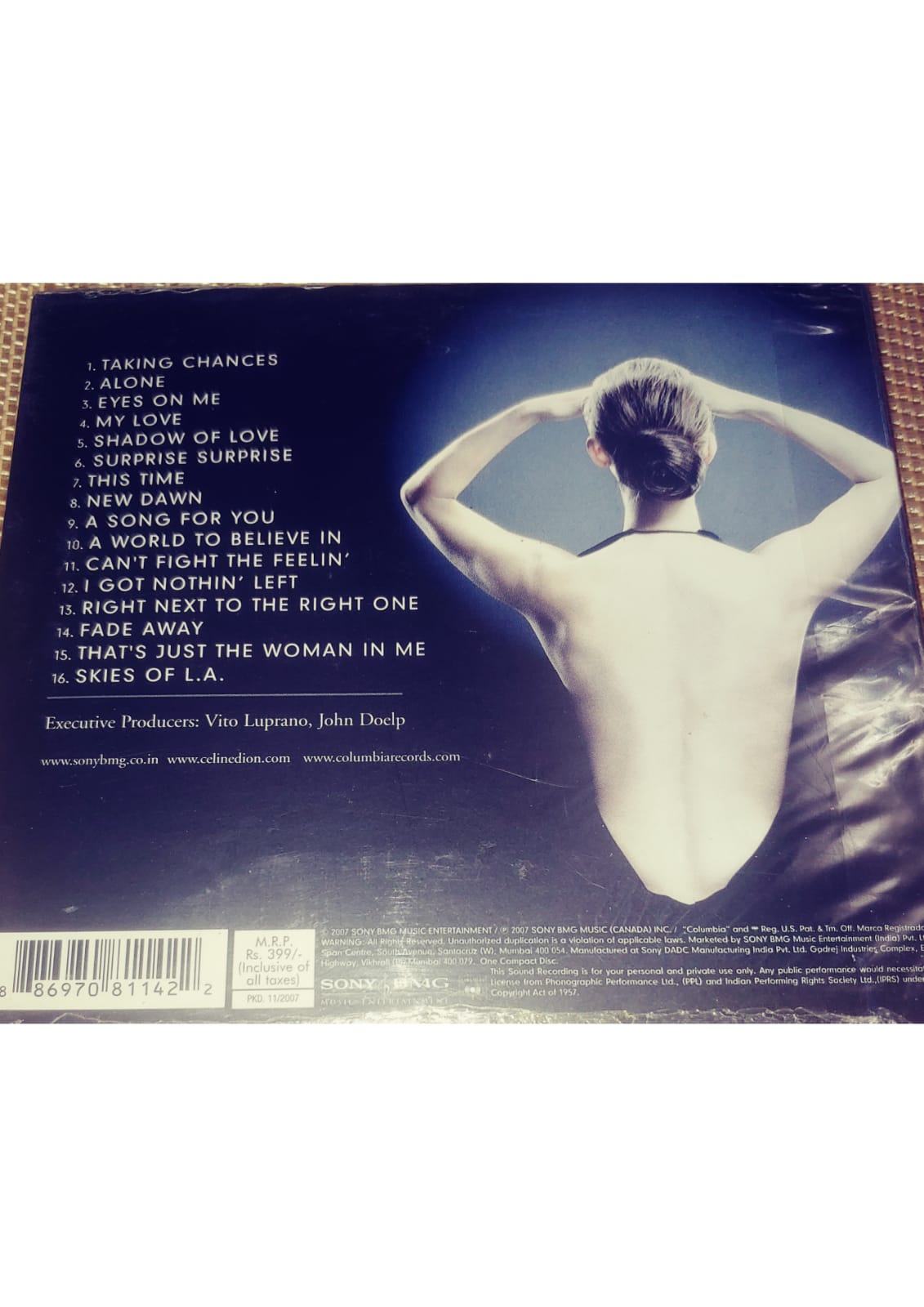 Celine Dion Audio CD - Album " TAKING CHANCES" (2007)