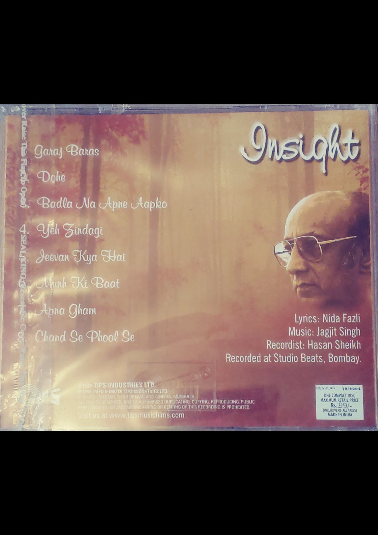 Jagjit Singh Audio CD- Album " INSIGHT"(1999)