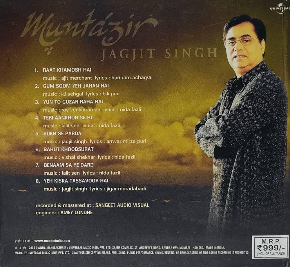 Jagjit Singh Audio CD - Album "MUNTAZIR" (2004)